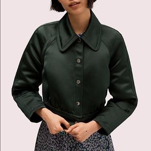 Kate Spade Satin Cropped Bomber Jacket